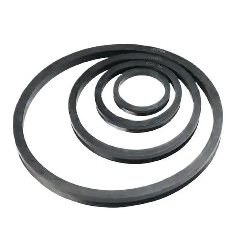 Rock Solid NBR Rubber Cuff O Ring Seal Set Ten Pack, featuring various sizes of rubber seals stacked together.