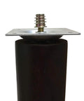 Level Up Your Home Decor With This Legit Heavy Duty Furniture Leg Mounting Hardware Kit Featuring 5/16-18 Thread Plates on wooden leg.