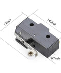 Golf Cart Accelerator Switch With Roller For EZGO TXT Marathon 1983 To 1994, side view with dimensions