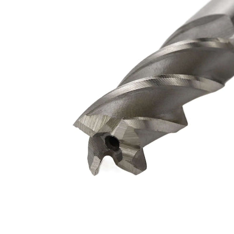 Rannb end mill, close-up view, 5/8 in dia, 4-flute HSS milling bit