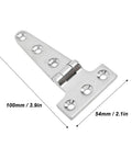 Self Closing Reversible Door Hinge 4 Piece Set Heavy Duty T Hinge Stainless Steel with dimensions; 100mm by 54mm