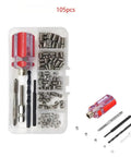 105 Piece Thread Repair Kit M2 To M6 With Premium 304 Stainless Steel Inserts For Stripped Threads, Quick Fixes For Home, Auto And Machinery Projects, One Complete Set, in case with tools