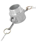 Heavy Duty Aluminum Cam Lock Hose Fitting Set 1 Inch Male NPT To 1 Inch Cam Lock Type B Global 2 Pack Includes 2 Cam Lock Gasket Fittings White For Heavy Duty Industrial Use, angled view