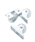 Sixteen Piece One Inch Fixed Caster Wheels Featuring Dead Quiet Roll Action Built Tough For Daily Grind Heavy Duty Steel Bodies Silent Gel Coated Tread Fast Bolt On Design For Custom Cart Or Appliance Modifications, showing two steel casters.