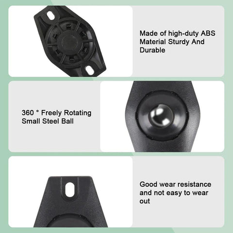 16 Piece Self Adhesive Caster Wheels For Kitchen Appliances And Small Storage Boxes Black With 360 Degree Rotation And Stainless Steel Ball Bearings