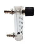 Oxygen Flow Meter 0.1-1.5 LPM For Fluid Filtration System With Acrylic Body Dope Design Easy Setup Control Valve Regulator Compatible 0.314 Inch Barbs For Quick Tube Connection Unidirectional Air Flow Durable Lab Grade, acrylic body with barbs