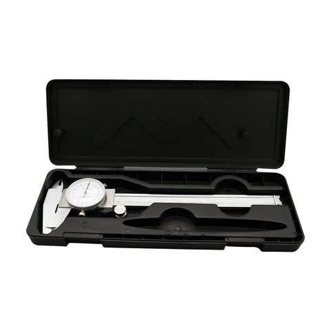 0-150 mm Dial Caliper With 0.02 mm Precision, Stainless Steel Vernier Caliper Built Tough For Pros in black case