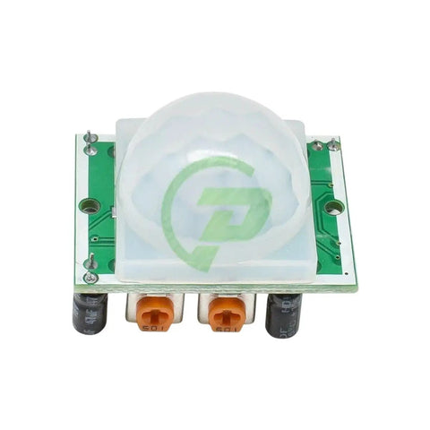 Dope PIR Motion Sensor Module HC-SR501 for DIY Projects, Adjustable Sensitivity and Delay, Pyroelectric IR Detector, 4.5 to 20V DC Compatible, Reliable, Easy Install for Home Security and Smart Automation, front view