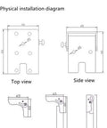Installation diagram for Heavy Duty 2 Pack 90 Degree Self Locking Folding Hinge Bracket Hidden Steel Foldable Support.