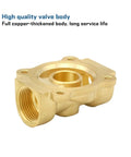 Energy Saving Direct Acting Normally Closed Water Solenoid Valve For One Eighth Inch One Quarter Inch One Half Inch And Three Quarter Inch Lines For Water Oil And Air AC 220V Or DC 24V With Color 2W50050 brass valve body