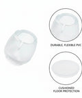 Clear Trim To Fit Furniture Leg Protectors With Adjustable Glides PVC Floor Pads For Hardwood Tile And Laminate Floors 8 Pack