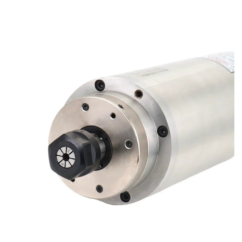 Top Shelf Constant Torque Spindle Motor With ER20 Chuck Nut And Slotting Arbor Plug And Play 220V Or 380V close-up of motor and chuck