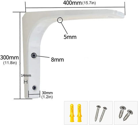 Built Like A Tank Heavy Duty Steel Shelf Brackets With Rock Solid Holding Power For Your Floating Shelves 75Mm Size, 2 Pack Kit and hardware.