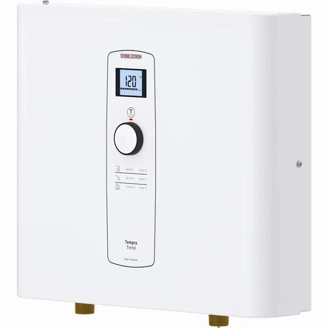 Hella Good On Demand Tankless Water Heater Paired With A Three Stage Whole House Filtration System For Heavy Metal Removal Total Space Saving Setup Built Right display with digital temperature controls.