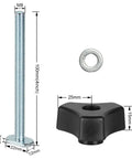 5 Pack M8 T Track Bolt Kit With Knob And Washers For Woodworking Jigs And Fixtures, 100mm Bolts, T Slot Bolts, knob and washer