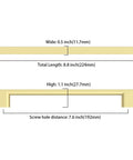 Diagram showing dimensions for 10 Pack 7.5 Inch Brushed Brass Cabinet Pulls, with measurements in inches and millimeters.