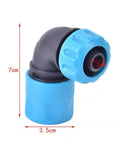 5 Pack 1/2 Inch Garden Water Connector Rapid Connection Adapter Quick Connect Faucet Joint Elbow Plastic Pipe Fittings for Hose Repair No Fuss Extension Irrigation and Car Wash ABS Durable Blue, blue elbow fitting shown with 7cm height