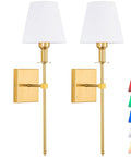 Battery Operated Wall Sconces Set Of 2 Gold Wireless LED Wall Lights With Remote Dimmable 10 Color Modes Rechargeable