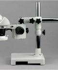 Binocular Microscope With Boom Stand And Fluorescent Ring Light SW-3B24-FRL, 10x And 40x Magnification, 2x/4x Objectives, WH10x Eyepieces, Great For Home Science Nerds And Classroom Projects, 110V-120V Power on boom arm stand