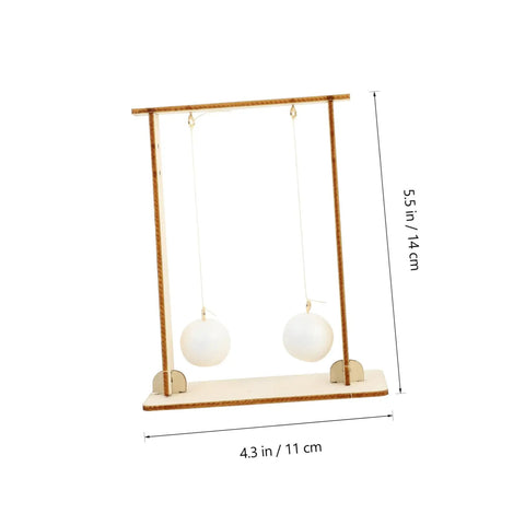 Two Piece Physics Experiment Kit With Floating Ball Tools For School Learning Safe Materials, wooden base and frame with two balls.