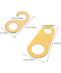 8 Piece Weight Driven Clock Chain Hook Set for Antique Grandfather Floor Clocks with size measurements shown