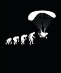 Silhouette of evolution to powered paragliding on cover of Powered Paragliding Pilot Log Book For Enthusiasts A Practical Flight Journal To Track Date Flight Number Weather Airspeed Altitude And Detailed Flight Notes In An 110-Page 6x9-Inch Notebook.