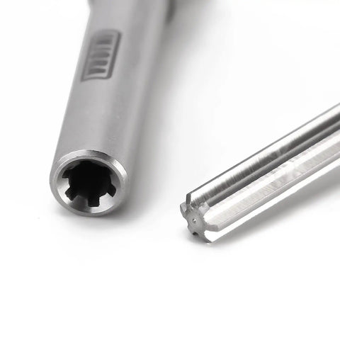 Close-up of Stainless Steel Center Drive Shafts for Redcat Ascent 18 RC Upgrade, highlighting precise joint and spline details.