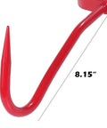 Close-up of Two Pack 11 Inch Hay Hook Replacements For 47010500 And S47010500, featuring an 8.15-inch red cold rolled steel hook.
