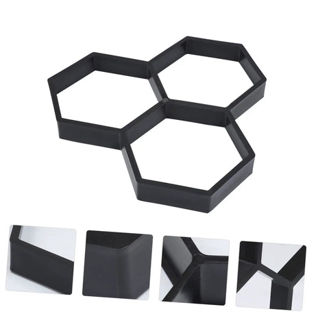 DIY Hexagon Cement Floor Mold For Garden Paths And Patios Reusable Paving Mold for walkways driveways outdoor decor