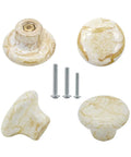 10 Pack Handcrafted Ceramic Cabinet Knobs Featuring Gorgeous Granite Marble Finish, includes three screws, perfect for dressers.