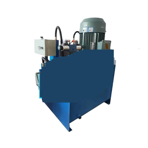 Heavy Duty Hydraulic Power Unit With Three Phase 415 Volt Industrial Pump moving seven to eighteen liters per minute, blue design.