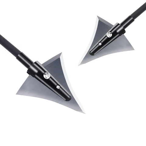 Close-up of 125 Grain Fixed Hunting Broadheads With Stainless Steel Blades And Right Bevel For Compound Bow Crossbow Recurve Pack Of 6