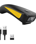 Compact Bluetooth Barcode Scanner For 1D And 2D Codes, Mini Wireless USB Cordless Reader with USB cable and adapter