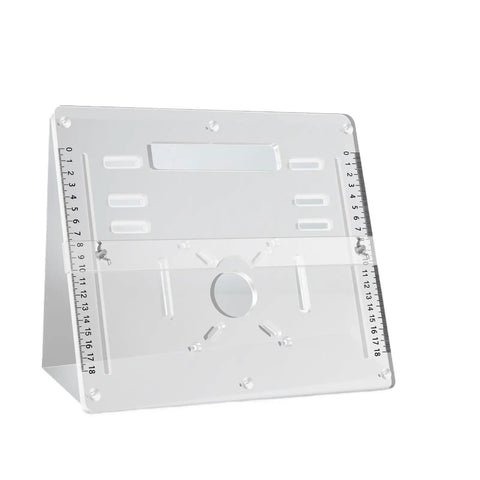 Rock Solid Router Table Insert Plate And Acrylic Trimming Machine Flip Plate For Heavy Duty Woodworking Projects With Knockout Precision And Zero Sweat Alignment Every Time, 28x25cm clear acrylic, precision markings.
