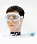 Mannequin wearing 2-In-1 Hydrogen Inhalation And Eye Care Mask, white dual-function chill out goggles for wellness routine.