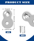 Heavy Duty Figure 8 Fasteners Set With Screws For Desk And Table Top Connectors 12 Gauge Zinc Plated Steel size dimensions
