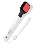 G6 Sport Hidden Camera Bug Detector With Anti Theft System showing white body and strap, compact pocket RF detector design.