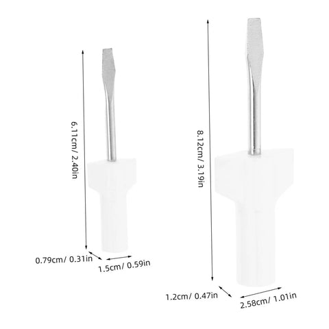 Flat Head Screwdrivers Duo Pack For Sewing Machines Precision Mini Tools with dimensions for home studio and tailor shop.