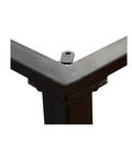 Close-up of Heavy Duty Aluminum Alloy Table Legs And Cabinet Feet Rock Solid Triangular Brace Design corner joint for stability.