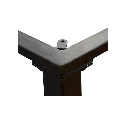 Close-up of Heavy Duty Aluminum Alloy Table Legs And Cabinet Feet Rock Solid Triangular Brace Design corner joint for stability.