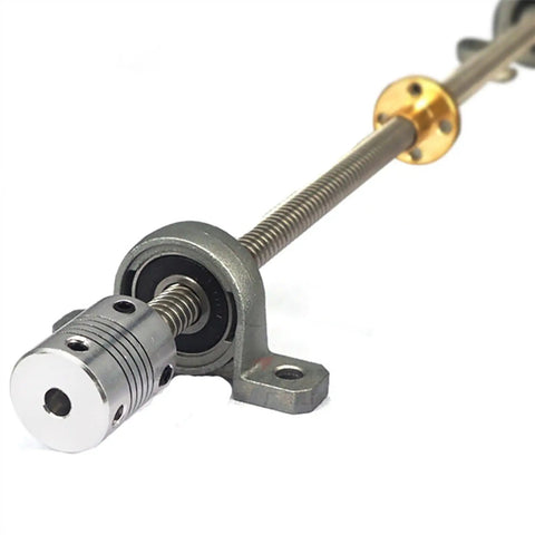 Heavy Duty Hella Smooth Tracking Rock Solid Stainless Steel T8 Lead Screw Measuring 1200 Mm With Nut And Kp08 Vertical Bearing Bracket Engineered For 3D Printers And Cnc Machines