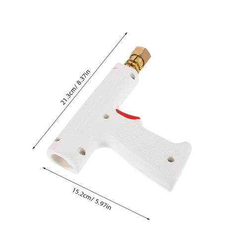 Automotive Spot Welding Torch For Cars, Small Welder For Dent Repair And Metal Restoration, white with red accent, side view