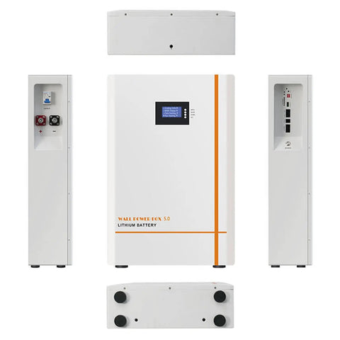 Built Tough 51.2V 100Ah LiFePO4 Lithium Battery Featuring Premium Prismatic Cells And Massive 5120Wh Output with display and connections