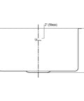 Side view diagram of Undermount Single Bowl Bar Sink in Polished Satin 18-Gauge 304 Stainless Steel With Sound Dampening Padding Inside.