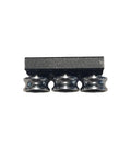 V400 3D Printer Pulley Kit With Ball Bearing Sliders And Guide Rollers in aluminum showing top view