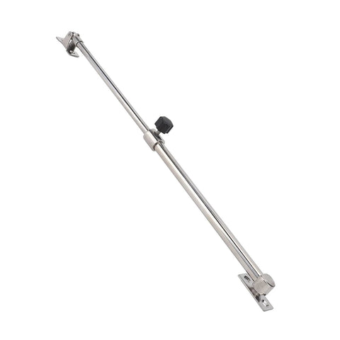 Aoaoy stainless steel hatch lid stay support, 248-432mm, marine grade 316, side view with sliding lock and brackets