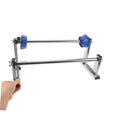 Manual Film Roll Holder For Cargo Wrapping, Lightweight Metal Plastic Unwinding Frame, Hand Operated Dispenser For Warehouse Storage, Stable, Easy Reel Changes, Keeps Wrapping Tight And Cargo Secure Through Heavy Packing with hand-held frame