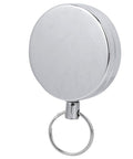 Retractable Key Ring Wire Keychain with Belt Clip Anti Theft Anti Lost Design 5 Cm Diameter Metal Electroplated Gear Close-up