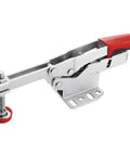 Self-Adjusting Horizontal Toggle Clamp STC-HH70 Workhorse Clamp With 60mm Span And 65mm Clamping Range Up To 2500 N Force Base Plate Hole Pattern Works In Inches And Millimeters Ideal For Milling Fabrication And Assembly, metal toggle clamp with red handle