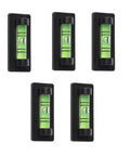 Small for spirit Level with Magnetic Bottom for Cross Stitch Frame, five mini bubble level indicators with green liquid.